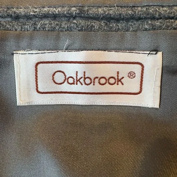 Vintage OAKBROOK Men’s Blazer 38R Gray Tweed Wool Sport Coat Two‑Button Jacket